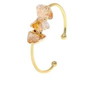 HUFFA Pulsera de racimo de Cristal de Amatista Natural y Citrino - Joyería Ajustable chapada en Oro(Sanhuangcrystalbracelet)