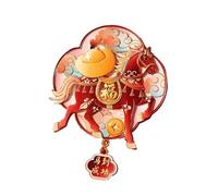 HUFFA Year of the Horse Refrigerator Magnet - Metal Embossed Magnetic Sticker for New Year Decoration(Rojo)