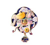 HUFFA Year of the Horse Refrigerator Magnet - Metal Embossed Magnetic Sticker for New Year Decoration(Blue)