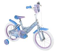 Huffy Bicicleta Infantil Disney Frozen de 16 Pulgadas, para niños de 4 a 6 años, Doble Freno de Pinza, estabilizadores extraíbles, Asiento Ajustable, Azul