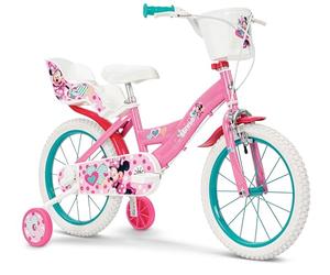 Huffy Disney Minnie Mouse - Bicicleta Infantil de 16 Pulgadas (5-7 años) + estabilizadores