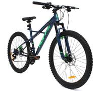 Huffy Korros - Bicicleta de montaña, suspensión Delantera, transmisión Shimano de 21 velocidades, Frenos de Disco Delanteros y Traseros, Llantas de aleación de Doble Pared, neumáticos de Trail
