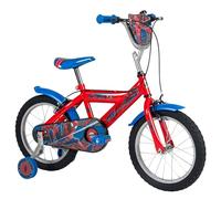 Huffy Marvel Spider-Man Bicicleta Infantil de 16 Pulgadas, Edad 5 - 9 años, Frenos de Pinza duales, Ruedas estabilizadoras extraíbles, Asiento Ajustable, Color Rojo
