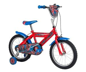 Huffy Marvel Spider-Man Bicicleta Infantil de 16 Pulgadas, Edad 5 - 9 años, Frenos de Pinza duales, Ruedas estabilizadoras extraíbles, Asiento Ajustable, Color Rojo