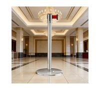 HUFIREHU Barrera De Control De Multitudes,Postes Con CinturóN RetráCtil,Ideal Para Conciertos, Exposiciones, Hoteles, Cines Y Otros Espacios.(Silver,5M/16.4FT)