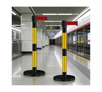 HUFIREHU Barrera De Control De Multitudes,Postes Con CinturóN RetráCtil,Ideal Para Conciertos, Exposiciones, Hoteles, Cines Y Otros Espacios.(Black+yellow,2M/6.5FT)