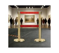 HUFIREHU Barrera De Control De Multitudes,Postes Con CinturóN RetráCtil,Se Utiliza Para Control De Multitudes, Aislamiento, SeparacióN Y GestióN De Colas(Titanium B,2M/6.5FT)