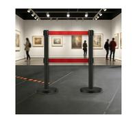 HUFIREHU Barrera De Control De Multitudes,Postes Con CinturóN RetráCtil,Se Utiliza Para Control De Multitudes, Aislamiento, SeparacióN Y GestióN De Colas(Black B,3M/9.8FT)