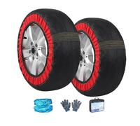 HUFIREHU Cadenas Nieve Textil,Fundas Ruedas Nieve, For Camionetas, SUV, AutomóViles, Camionetas, Ancho De NeumáTicos De 185-295 Mm, Paquete De 2 Antideslizantes(225/70R15)