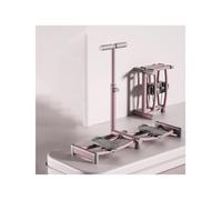 HUFIREHU MáQuina De Entrenamiento De Esquí, Simulador De Esquí Entrenador De Esquí Plegable Ejercitador Plegable para Fuerza En Piernas Multifuncional(Pink,Armrest Type)