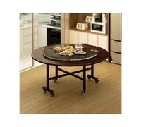 HUFIREHU Mesa Extensible De Hoja CaíDa Comedor MultifuncióN De Hoja Abatible Mesa De Comedor Plegable con Ruedas for Oficina En Casa, CafeteríA Y Restaurante(Walnut C,160cm)