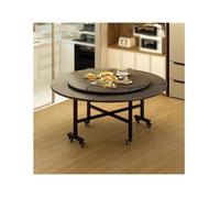 HUFIREHU Mesa Extensible De Hoja CaíDa Comedor MultifuncióN De Hoja Abatible Mesa De Comedor Plegable con Ruedas for Oficina En Casa, CafeteríA Y Restaurante(Gray B,120cm)