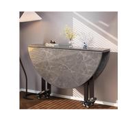 HUFIREHU Mesa Extensible De Hoja CaíDa Mesa De Cocina Plegable con Ruedas Comedor MultifuncióN De Hoja Abatible for Oficina En Casa, CafeteríA Y Restaurante(Gray A,160cm)