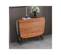 HUFIREHU Mesa Extensible De Hoja CaíDa Mesa De Cocina Plegable Y Extensible Comedor MultifuncióN De Hoja Abatible para Oficina En Casa, CafeteríA Y Restaurante(Dark Wood Grain,120 * 80cm)