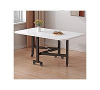 HUFIREHU Mesa Extensible De Hoja CaíDa Mesa De Comedor Plegable con Ruedas Comedor MultifuncióN De Hoja Abatible para Oficina En Casa, CafeteríA Y Restaurante(White B,100 * 60 * 75CM)