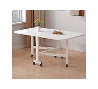 HUFIREHU Mesa Extensible De Hoja CaíDa Mesa De Comedor Plegable con Ruedas Comedor MultifuncióN De Hoja Abatible para Oficina En Casa, CafeteríA Y Restaurante(White A,100 * 60 * 75CM)