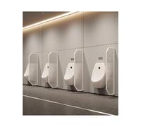 HUFIREHU ParticióN De Urinario Separador Impermeable para Hombres Montados En La Pared ParticióN De Urinario Paneles ParticióN De Urinario De Vidrio Templado(White,Water Ripple Glass)