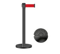 HUFIREHU Post Separadoree,Postes Con CinturóN RetráCtil,Barrera De Control De Multitudes,Ideal for Conciertos, Exposiciones, Hoteles, Cines Y Otros Espacios.(Black A,5M)