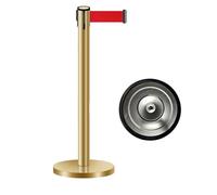 HUFIREHU Post Separadoree,Postes Con CinturóN RetráCtil,Barrera De Control De Multitudes,Ideal for Conciertos, Exposiciones, Hoteles, Cines Y Otros Espacios.(Gold C,2M)