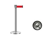 HUFIREHU Post Separadoree,Postes Con CinturóN RetráCtil,Barrera De Control De Multitudes,Ideal for Conciertos, Exposiciones, Hoteles, Cines Y Otros Espacios.(Silver C,3M)