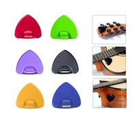 Hufopik 6 soportes para púas, soporte adhesivo para púas de guitarra con parte trasera adhesiva y resorte, plástico de colores aleatorios, práctica colocación de púas para guitarra acústica y bajo,