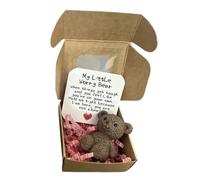 Hug Bear, Mini Keepsake Gift, Soft Handmade Animal Figurine, Boxed Felt Toy, Thoughtful Token for Adults, Kids, Men, Women, Friends, Daily Emotional Moments, Comfort, Support, 2.17x2.17x0.98 Inches