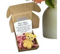 Hug Bear My Little Worry Bear - Animal de recuerdo hecho a mano para un cuidado edificante, buena suerte, hombres, amantes, amigos, adultos y niños