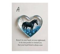 Hug Card - Acrylic Paper 10CM, Horse Pocket Card, Handmade Animal Greeting Cards, Black | Keepsake, Encouragement Gift Cards For Animal Lovers, Women, Friends, Family, Birthday, Holiday, Office
