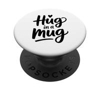 Hug In A Mug Cálido Corazón Aficionado Al Café Trabajador De PopSockets PopGrip Adhesivo
