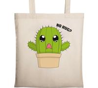Hug Me Cactus Plant Fashioned Graphic - Bolsa de algodón ecológico natural, color beige, beige, Talla única