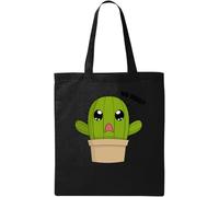 Hug Me Cactus Plant Fashioned Graphic - Bolsa de algodón ecológico natural, color negro, Black, Talla única