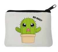 Hug Me Cactus Plant Fashioned - Monedero de neopreno (10 x 11 cm), color blanco, White, Talla única