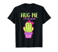 Hug Me I'm Awesome Cute Cactus Cute Quote Camiseta
