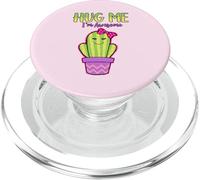 Hug Me I'm Awesome Cute Cactus Cute Quote PopSockets PopGrip para MagSafe