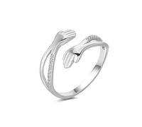 Hug Ring, S925 Sterling Silver Hug Rings for Women Girl, Hugging Hand Open Promise Ring, Mothers Day Valentine's Day Birthday Gifts