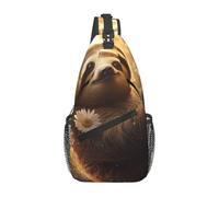 Hug Tree - Riñonera cruzada con diseño de perezoso para mujeres y hombres, Negro -, Talla única