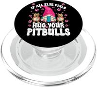 Hug Your Dog Quotes For Pittie Mom with Cute Pitbull GNOME PopSockets PopGrip para MagSafe