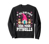 Hug Your Dog Quotes For Pittie Mom with Cute Pitbull GNOME Sudadera
