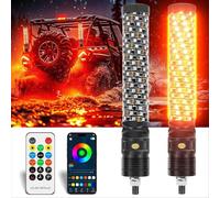 HUGDSB 2 uds 1FT luz en Espiral Gruesa luz LED de látigo for Lado a Lado, aplicación y Control Remoto, Adecuado for UTV ATV camión Polaris Buggy