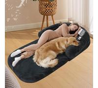 HUGDSB Cama Plegable for Perros, Ideal for Personas y Mascotas, de Felpa y Lavable, Ideal for Que los Adultos duerman la Siesta.(Drak Gray)