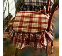 HUGDSB Cojín de Asiento de algodón francés con Volantes, Cojines for Silla con Lazos, Enrejado, Antideslizante, Relleno Suave for Cocina, Oficina y Comedor.(Burgundy)