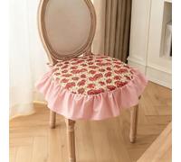 HUGDSB Cojín de Silla con Volantes for Comedor, Suave y cómodo, con Lazos, Estilo rústico, for Cocina.(A)