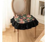 HUGDSB Cojín de Silla con Volantes for Comedor, Suave y cómodo, con Lazos, Estilo rústico, for Cocina.(D)