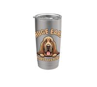 Huge Ears Peor oyente, Funny Bloodhound Vaso térmico de acero inoxidable de doble pared