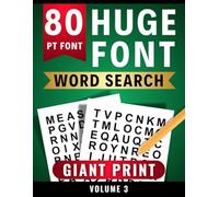 Huge Font Word Search Size 80 PT | Giant Print for Easy Reading and Low Vision | Volume 3: 50 Easy Relaxing Word Find Puzzles | Anti-Eye Strain for ... Size 80 PT for Easy Reading and Low Vision)