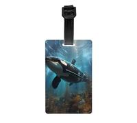 Huge Killer Whales - Colgador de etiquetas de equipaje que protege la privacidad y es imprescindible para viajes y es duradero