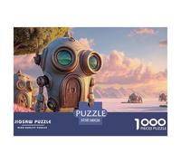 Huge_Silver_Robot 1000 Piece Papel Premium Rompecabezas Steampunk Robot Alivio Estrés Jigsaw Decoración Amigos 38x26cm/1000pcs
