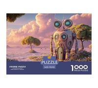 Huge_Silver_Robot 1000 Pzas Papel Premium Rompecabezas Steampunk Robot Meditativo Jigsaw Regalo Niños 70x50cm/1000pcs