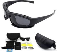 HugeAuto Gafas de sol deportivas polarizadas, gafas de sol militares X7, gafas tácticas militares con 4 lentes intercambiables, gafas protectoras para hombres y mujeres en correr