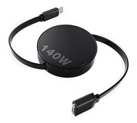 Hugener Cable retráctil magnético 3 USB-C de 5.4 pies para MacBook Air M4/M3/M2 y cargador Pro, cable seguro 3 de 140 W para MacBook Air (13 pulgadas/15 pulgadas 2025/2024/2023/2022), Pro (16 pulgadas